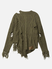 Distressed Fringe Sweater
