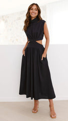 Maddison Midi Dress - Black