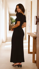 Aliyah Knit Maxi Dress - Black