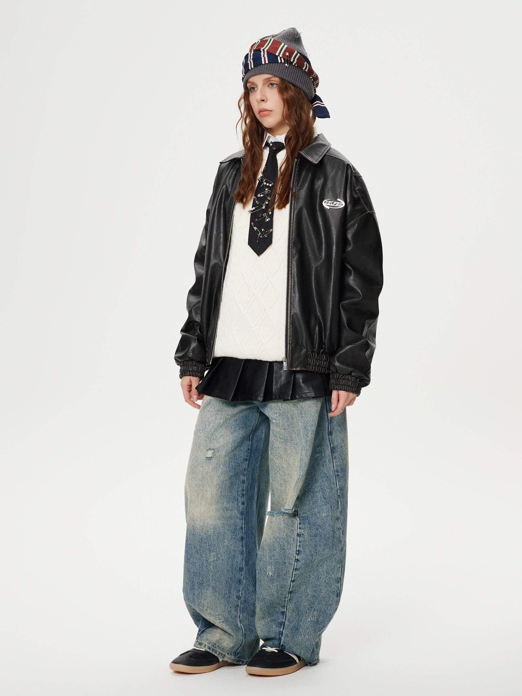 Aelfric Eden Distressed Washed Barrel Jeans
