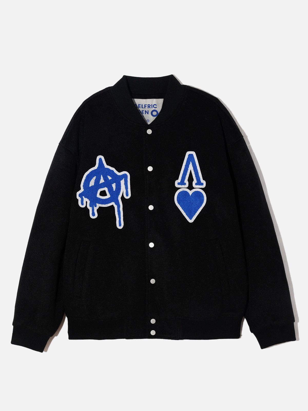 Aelfric Eden Patchwork Embroidery Varsity Jacket