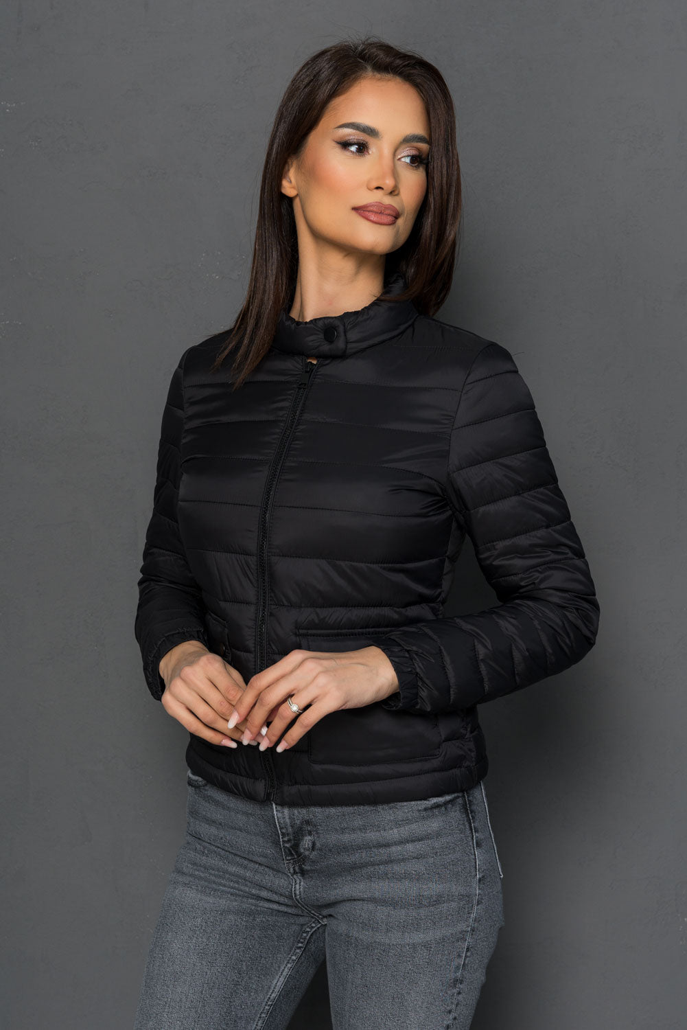 Geaca subtire fara gluga - GIULIA - Neagra