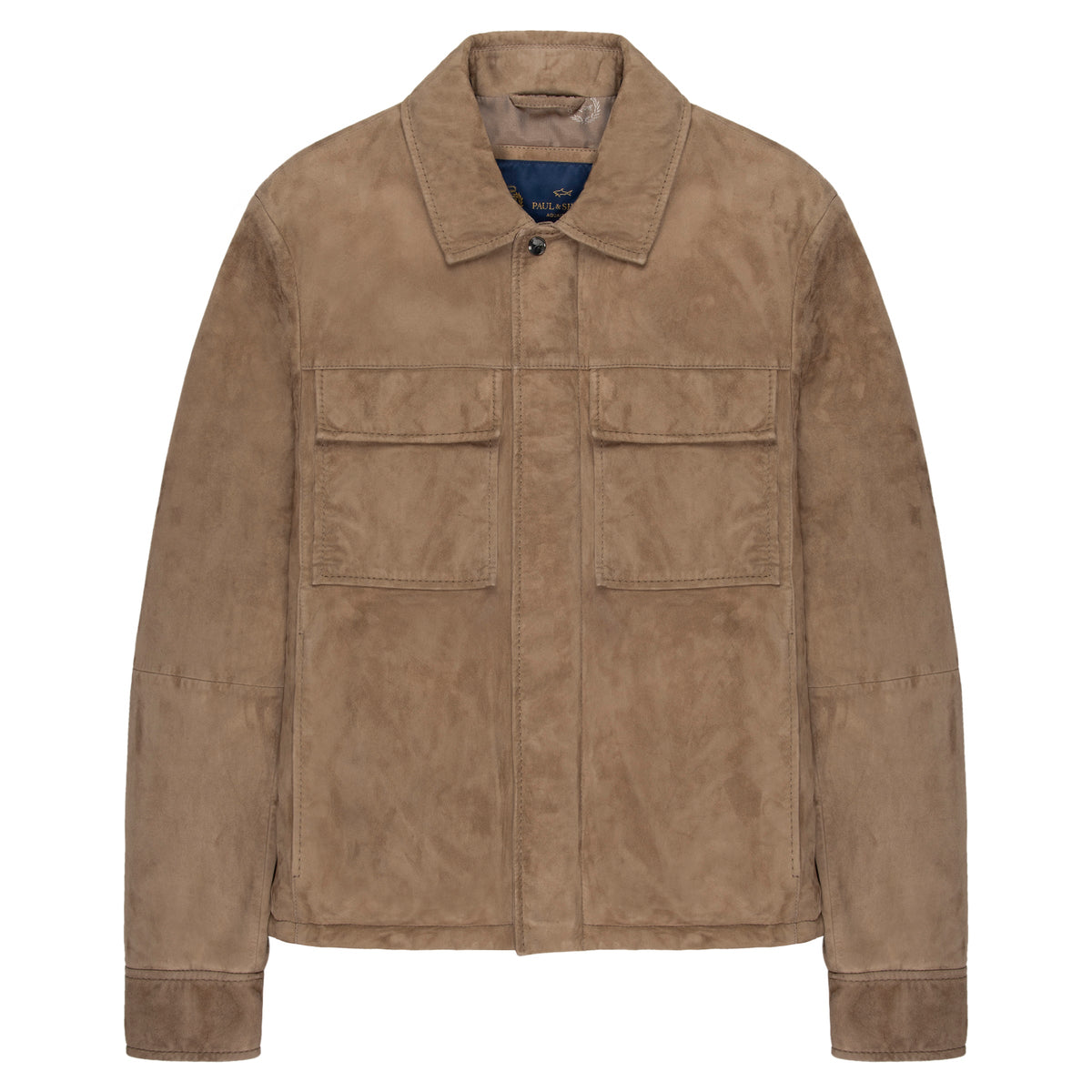 Paul & Shark Brown Suede Aqua Leather Jacket