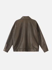 Aelfric Eden Basic Pocket Faux Leather Jacket