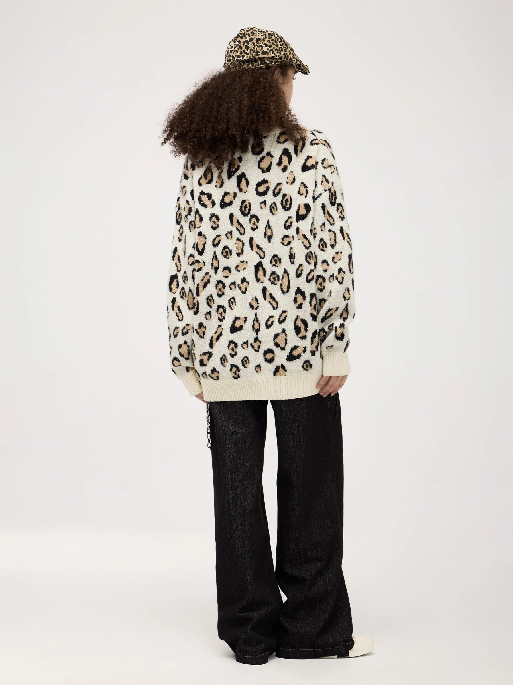 Aelfric Eden Apricot Leopard Print Sweater