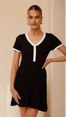 Kaylee Pleat Dress - Black