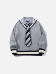 Aelfric Eden Stripe Tie Polo Sweater