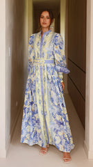 Kalliope Maxi Dress - Blue/Yellow