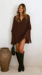 Leera Mini Dress - Chocolate