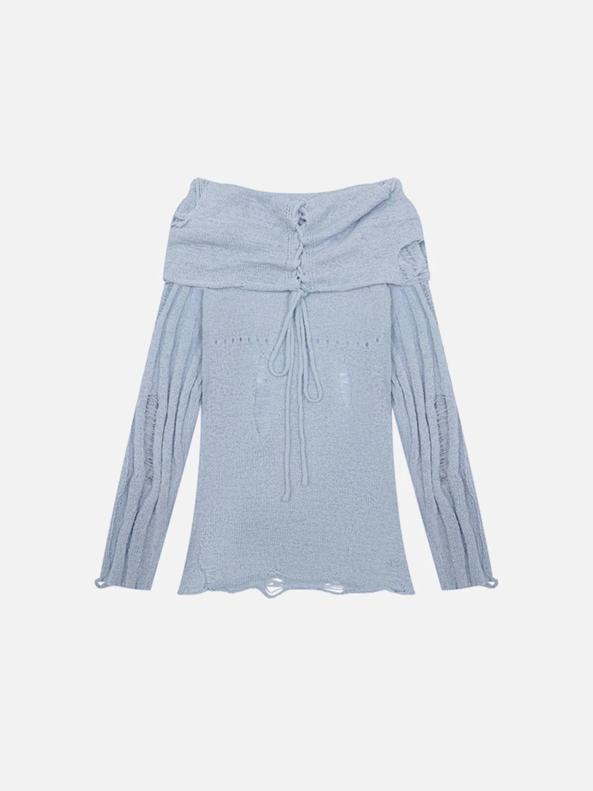 Aelfric Eden Distressed Off-The-Shoulder Boxy Sweater