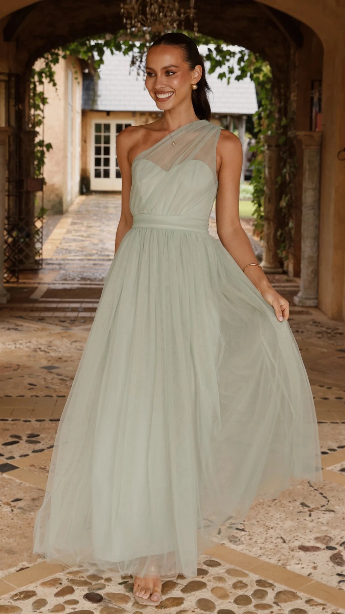 Talissa Tulle Maxi Dress - Sage