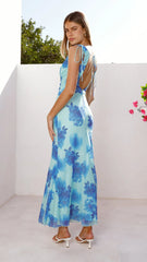 Nikova Maxi Dress - Blue Floral