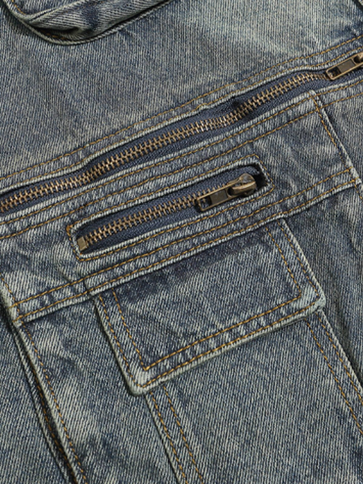 Aelfric Eden Zip Up Washed Denim Vest