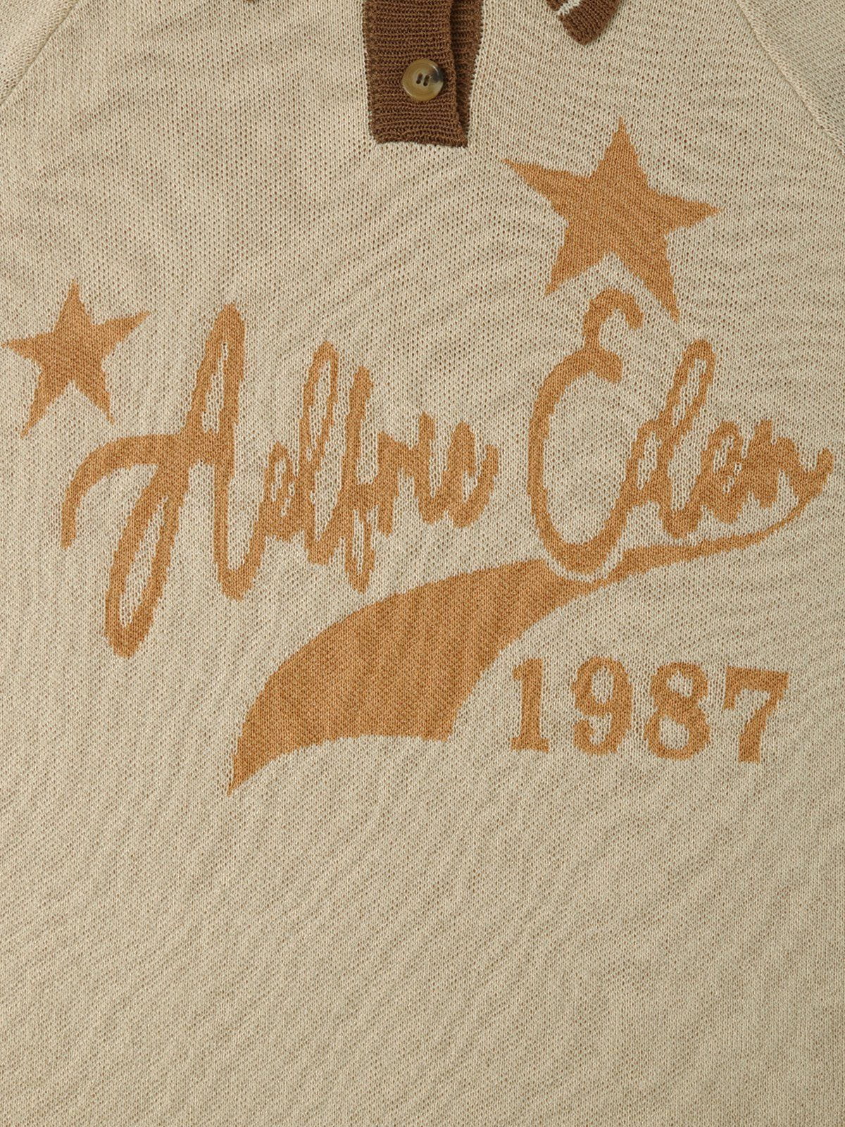 Aelfric Eden Vintage Open Knit Polo Tee