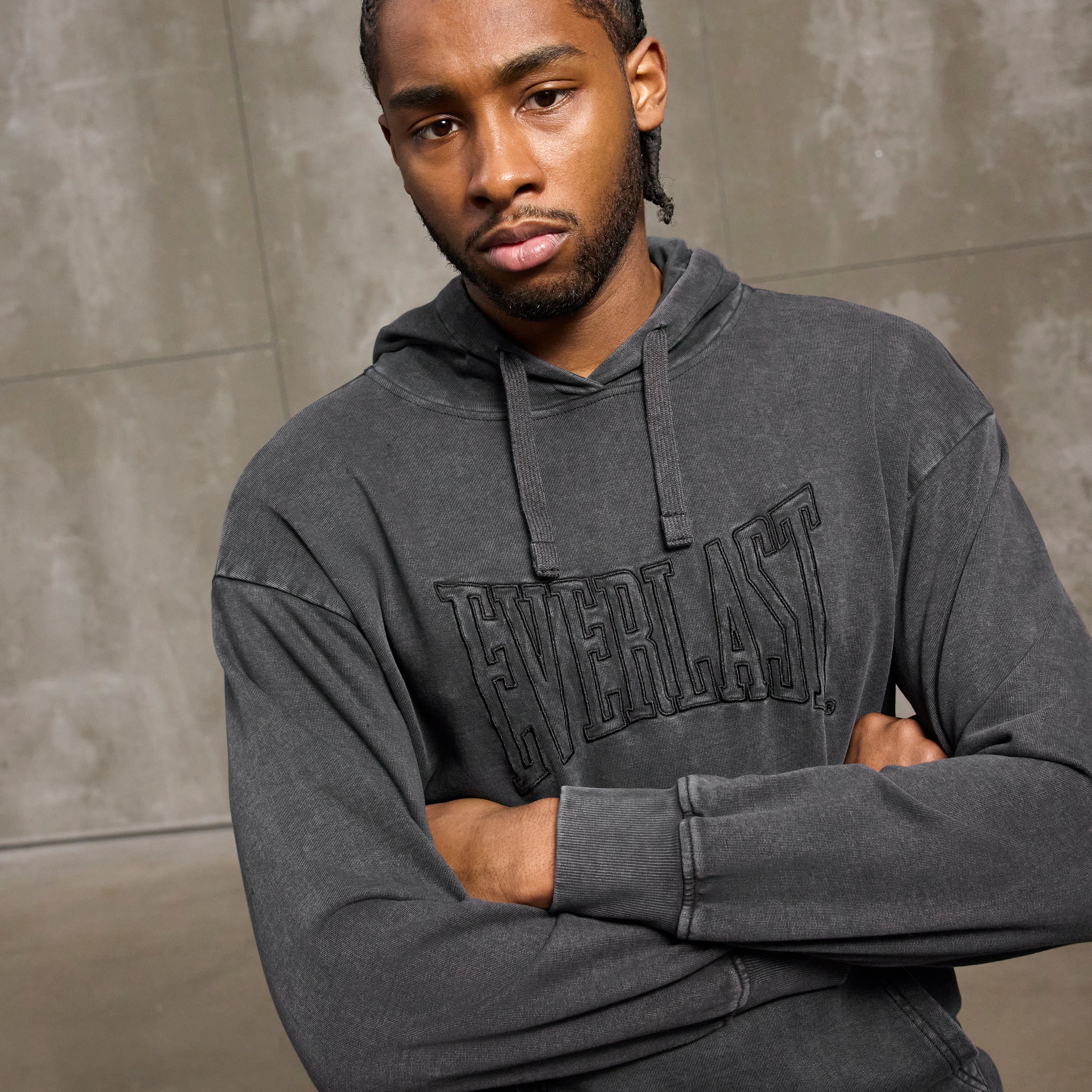 Everlast® EVERLAST WASHED EMB SWEAT HOODIE Hoodie Black