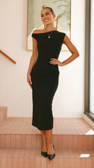 Lilah Midi Dress - Black