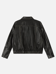 Aelfric Eden Embroidery Bow Faux Leather Jacket