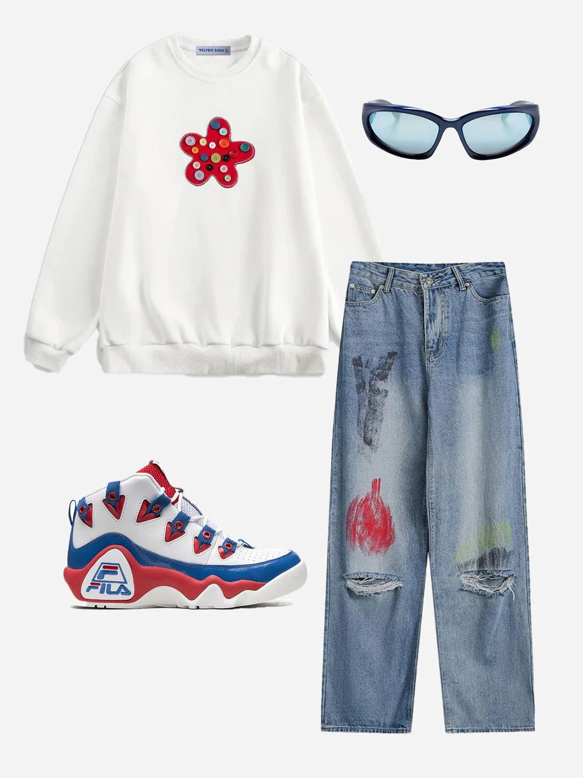 Aelfric Eden Button Star Sweatshirt