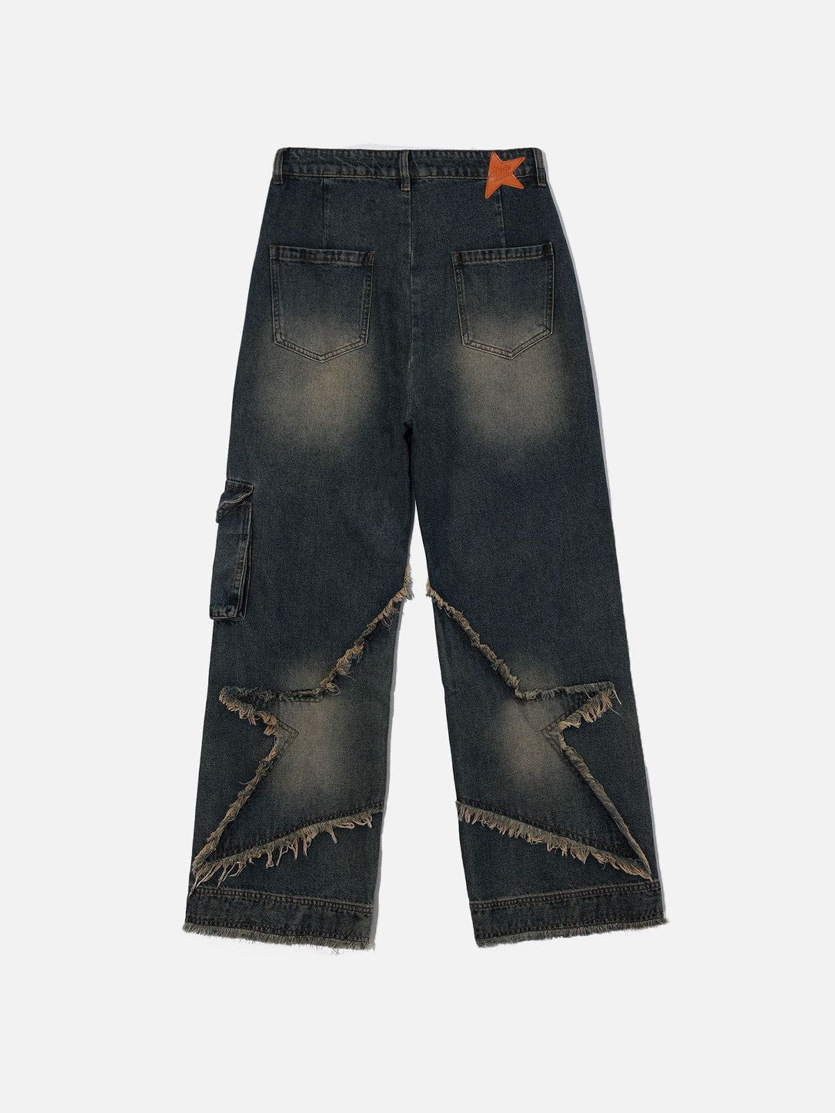 Aelfric Eden Distressed Effect Patchwork Star Denim Jeans