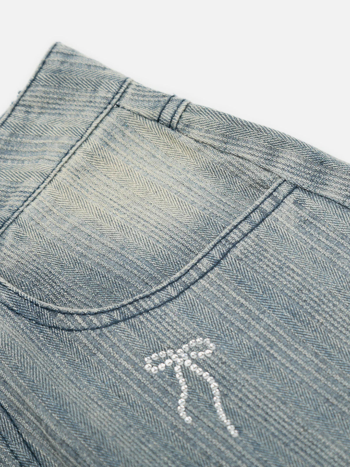 Aelfric Eden Hotfix Rhinestones Bow Jeans