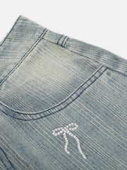 Aelfric Eden Hotfix Rhinestones Bow Jeans