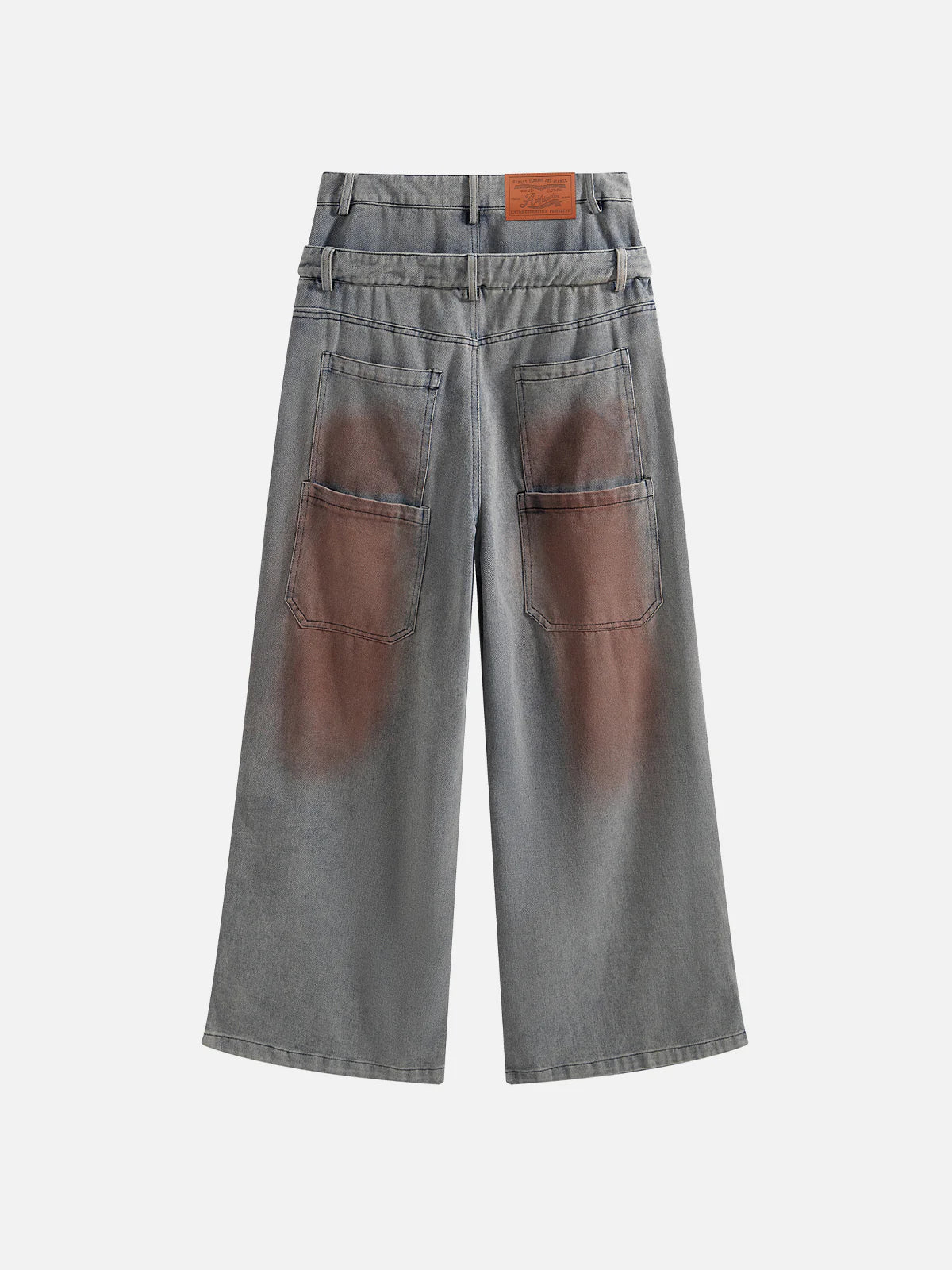 Aelfric Eden Dirt Color Double Waist Loose Jeans