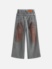 Aelfric Eden Dirt Color Double Waist Loose Jeans