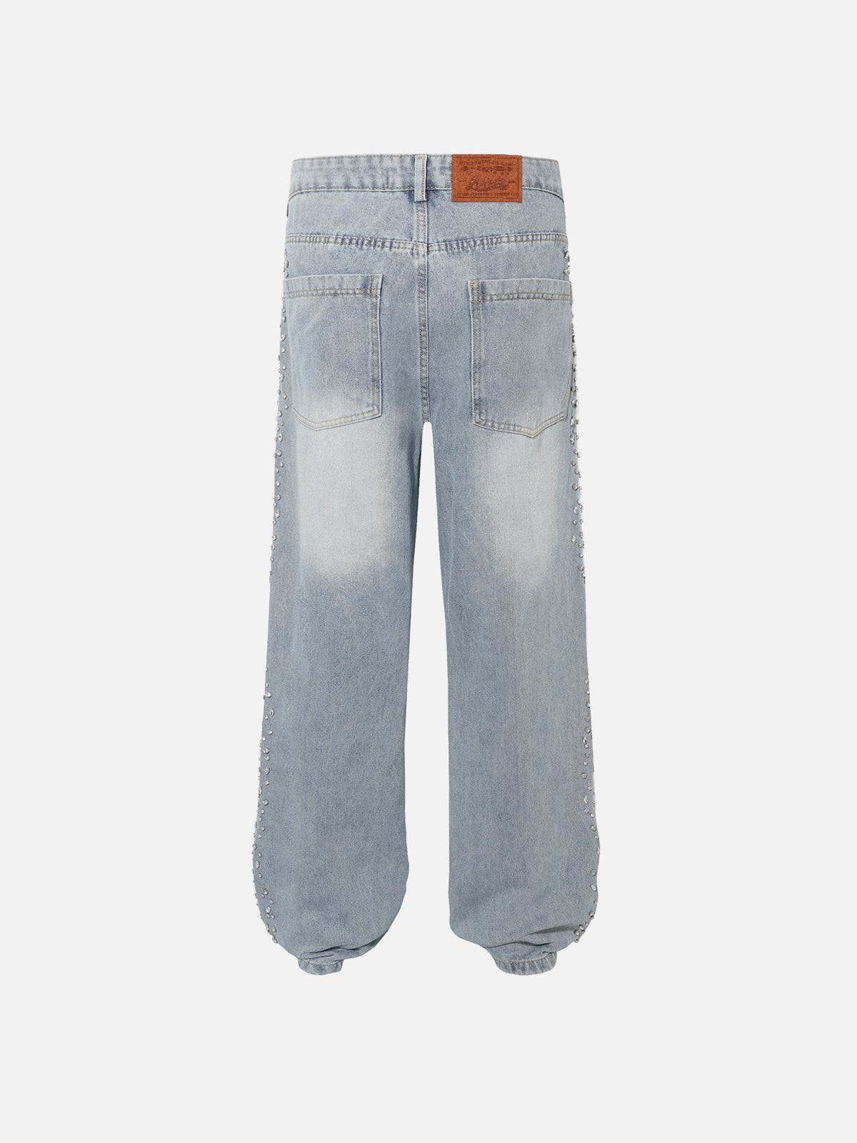 Aelfric Eden Side-Embellished Rhinestone Loose Jeans