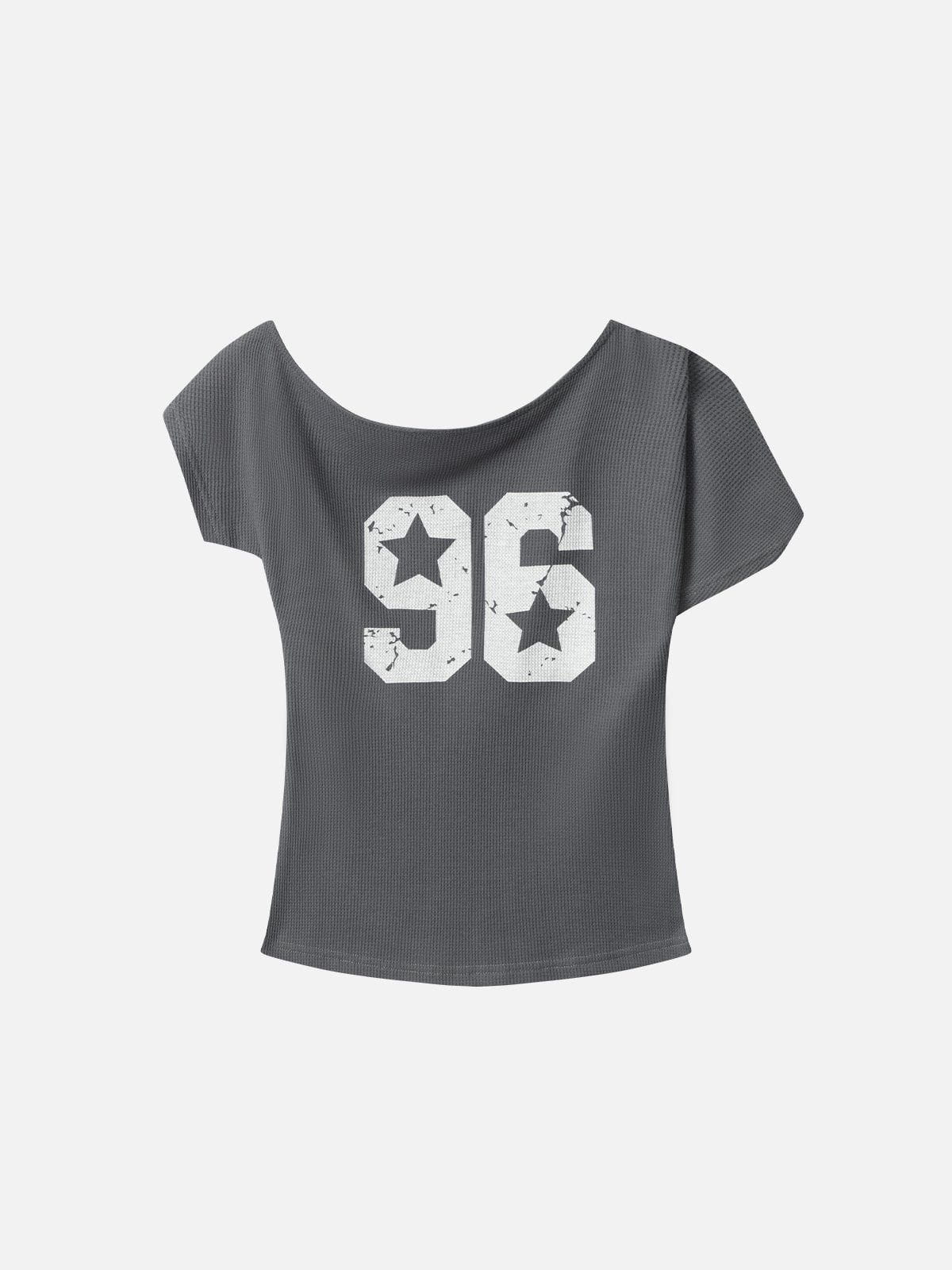 Aelfric Eden Number Print Off-The-Shoulder Tee