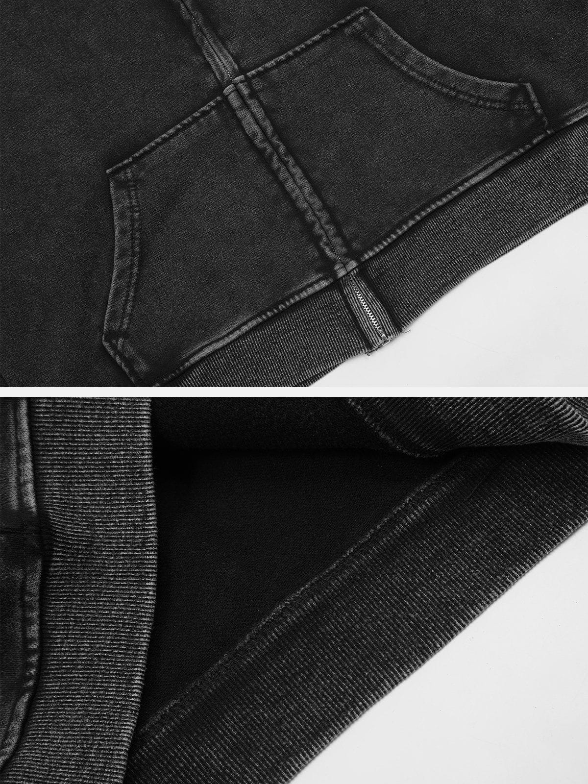 Aelfric Eden Washed Solid Zip Up Hoodie