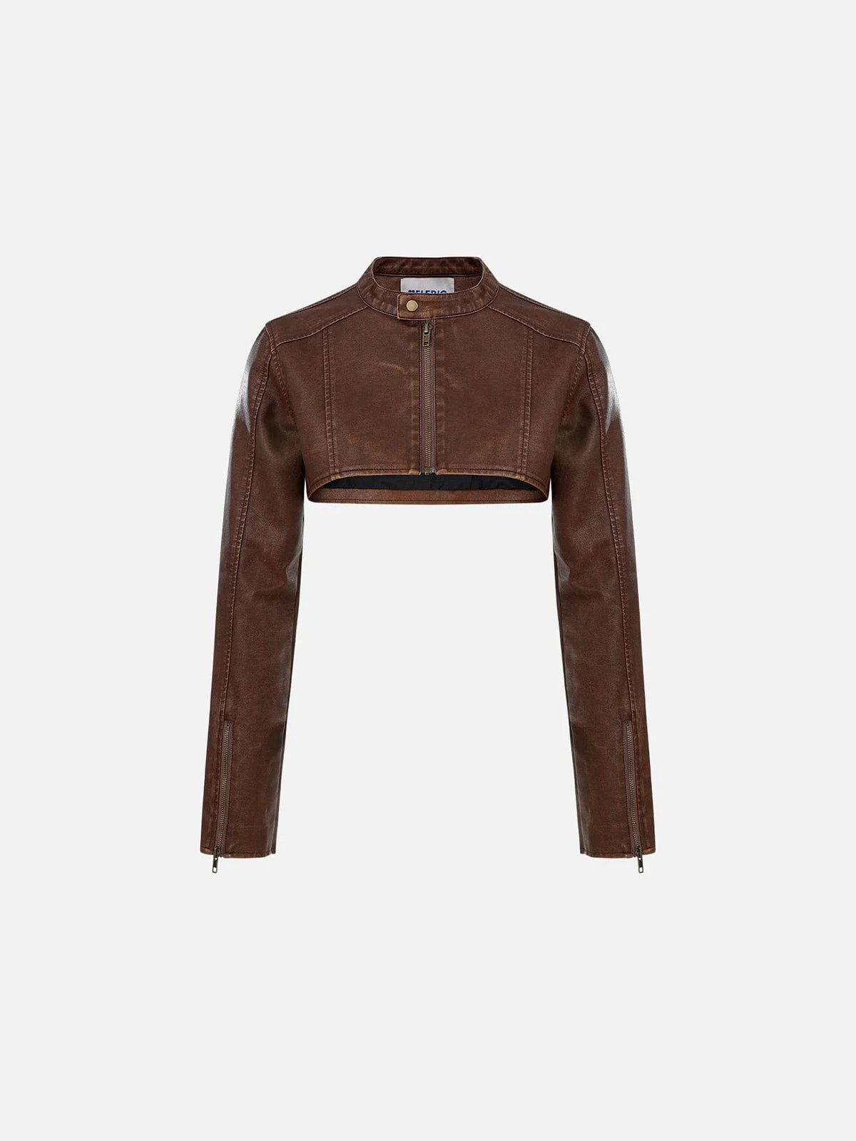 Aelfric Eden Washed Cropped Faux Leather Jacket