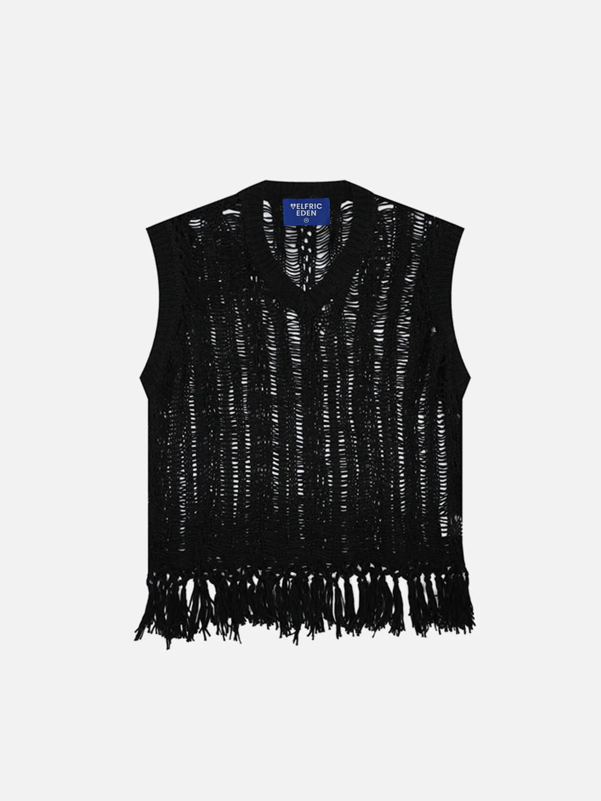 Aelfric Eden Open Knit Tassel Sweater Vest