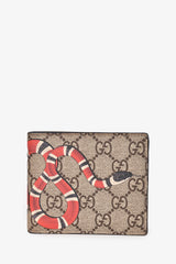 Gucci GG Supreme Snake Detail Bifold Wallet