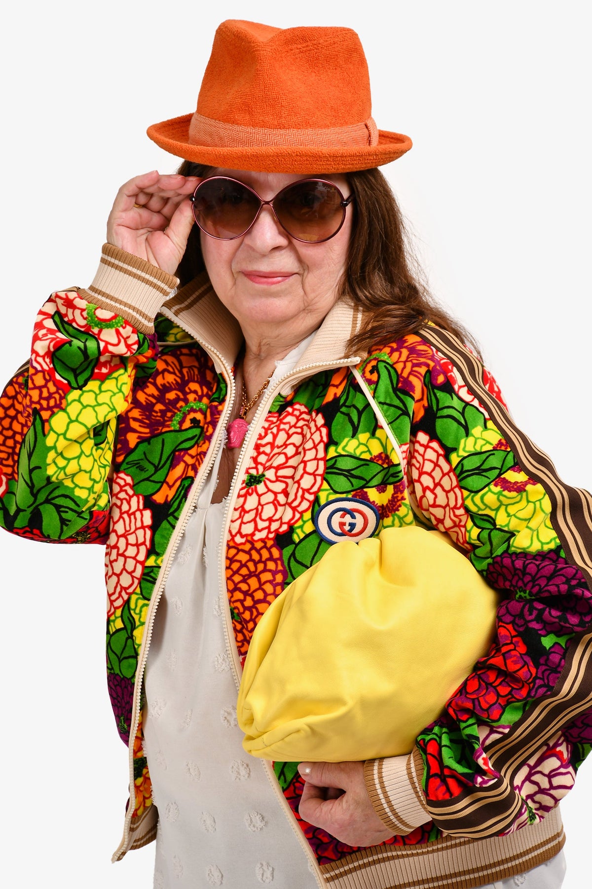 Gucci x George Kenneth Scott Green/Purple Floral Velour Zip-Up Jacket Size S Mens