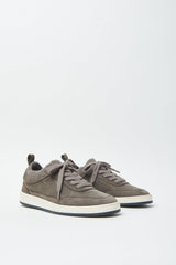 Leather sneakers with wool details