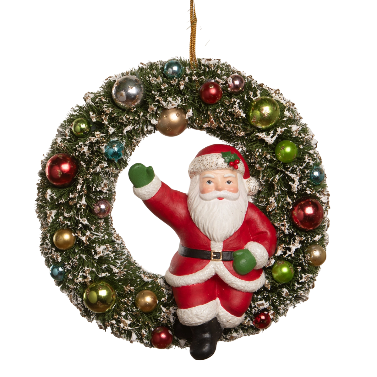Kitschmas Santa in Wreath