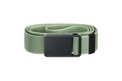 Green belt with a black buckle on a white background