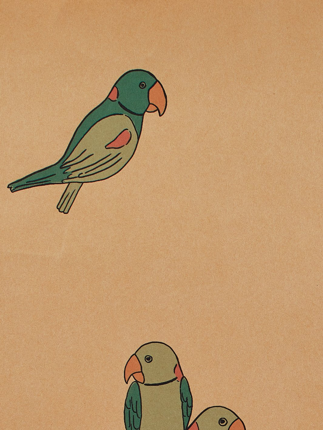 alexandrine parakeet kraft wallpaper by tea collection