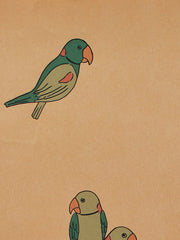 alexandrine parakeet kraft wallpaper by tea collection