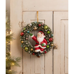 Kitschmas Santa in Wreath