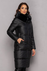 Geaca lunga de iarna - DAPHNE - Neagra - Geaca Groasa -B WEAR RO