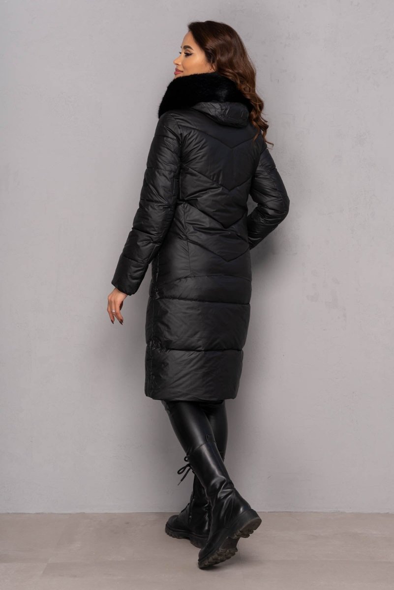 Geaca lunga de iarna - DAPHNE - Neagra - Geaca Groasa -B WEAR RO