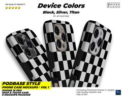 Podbase Style iPhone 16 Pro Snap Tough Case Mockups vol1
