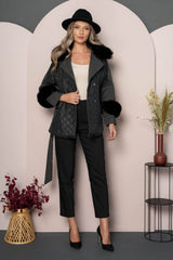 Palton scurt cu blanita - TRICIA - Negru - Palton - WS24