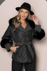 Palton scurt cu blanita - TRICIA - Negru - Palton - WS24