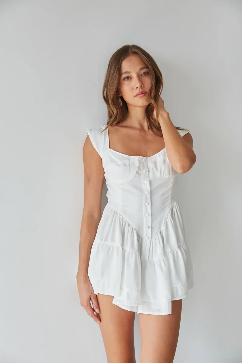 Kaylyn Bustier Button Romper