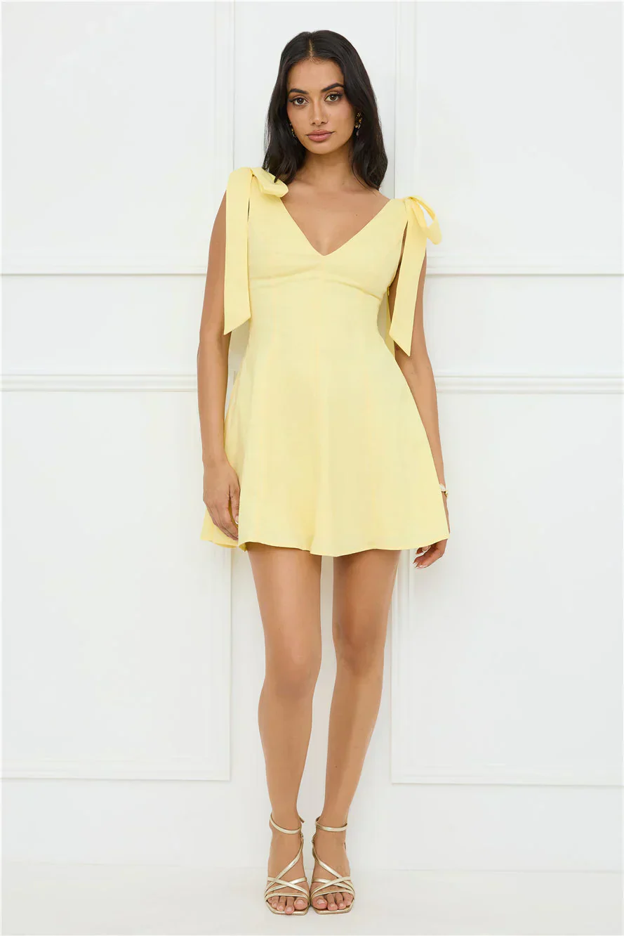 Pretty In Power Mini Dress Yellow
