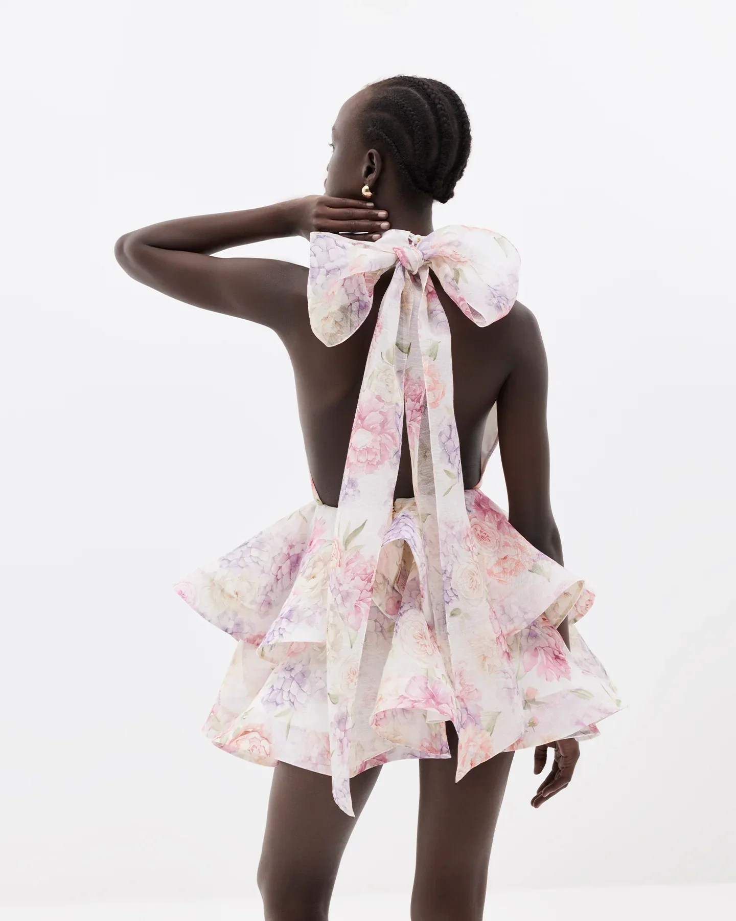 Riviera Bloom Bow Mini Dress