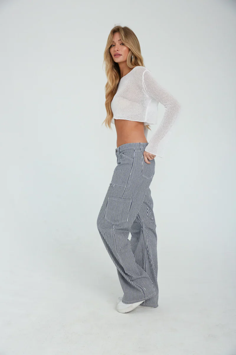 Hollie Cropped Long Sleeve Knit Top