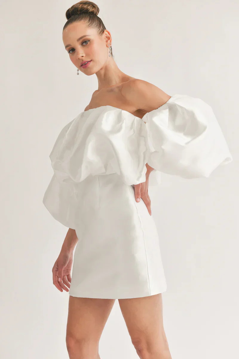 Theresa Off-The-Shoulder Puff Sleeve Mini Dress